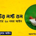 ক্রিকেটের লস্ট বল । ক্রিকেট খেলার ২০ নম্বর আইন । খেলাধুলার আইন
