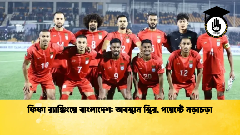 ফিফা র‍্যাঙ্কিংয়ে বাংলাদেশ অবস্থান স্থির পয়েন্টে নড়াচড়া ফিফা র‍্যাঙ্কিংয়ে বাংলাদেশ: অবস্থান স্থির, পয়েন্টে নড়াচড়া