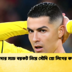 রোনালদোর ম্যাচ বয়কট নিয়ে সৌদি প্রো লিগের কঠোর অবস্থান রোনালদোর ম্যাচ বয়কট নিয়ে সৌদি প্রো লিগের কড়া বার্তা