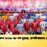 বিশ্বকাপ ২০২৬ ৪৮ দল চূড়ান্ত, গ্রুপফিক্সচার প্রকাশ