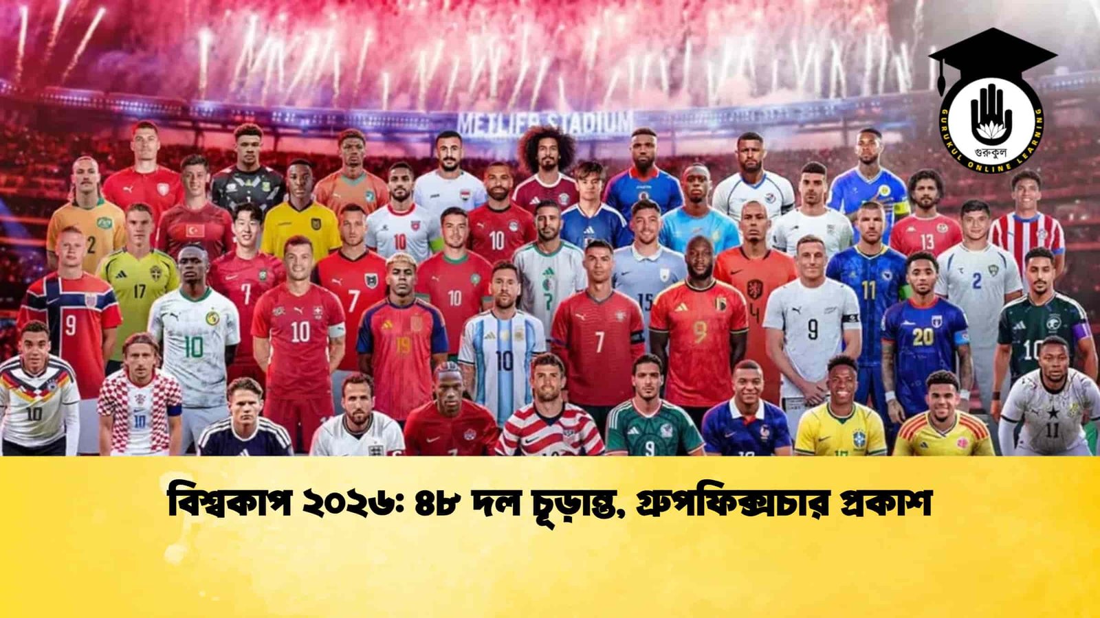 বিশ্বকাপ ২০২৬ ৪৮ দল চূড়ান্ত, গ্রুপফিক্সচার প্রকাশ